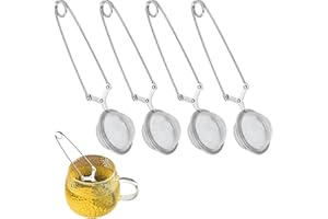 PCSFOE 4 pinzas de té, pinzas de té para té suelto, colador de té de acero inoxidable para té suelto, colador de té, colador de té, adecuado para té, especias, rellenar con hojas de té con un ligero empuje