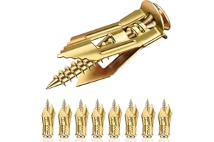 Valorada 100Pcs Plasterboard Fixings, Self Drilling Drywall Anchors & Screws Kit, 50Pcs Sheetrock Anchors & 50Pcs Expansion Screws, Zinc Plated Steel, No Drill Needed