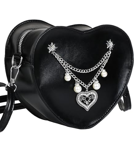 BOFUNX Borsa a Tracolla Cuore Nero Pochette Cuore Clutch Cuore Borsa a