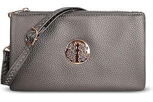 Craze London Women's Small Clutch Bag Cross Body Shoulder Bag with Wristlet Long Cross Shoulder Adjustable Strap