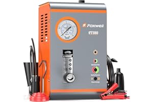 FOXWELL ST203 Smoke Tester for Car, EVAP Smoke Machine Leak Detector with Pressure & Flow Meter, Built-in Air Pump 16L/Min, Complete Accessories Kit, Pro Dual-mode Vacuum Smoke Tester for 12V Vehicles