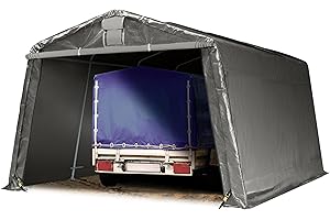 TOOLPORT Zeltgarage 3,3 x 4,7 m Premium Carport PE 600 N Plane Unterstand Lagerzelt Garage in grau