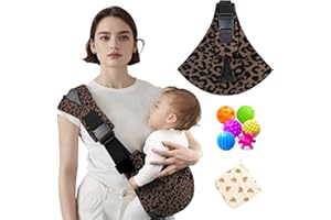 SANILINWILD Baby Sling Carrier, Adjustable Baby Carrier, Adjustable Sling Easy Toddler Carrier Comfortable Baby Wrap Carrier Baby Carrier Wrap for Newborn Up to 3-36 Months (Leopard New)