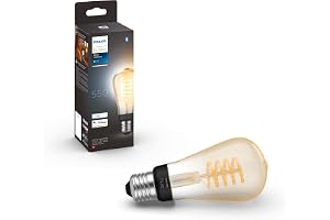 Hue White Ambiance filament LED-lampa ST64 E27 | 7W, 550 lm, Zigbee & Bluetooth, 2200-4500 K, livslängd 15000 h, röst