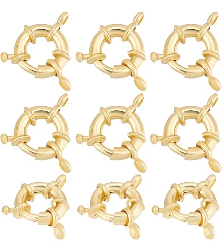 UNICRAFTALE 8 Fermoirs Anneau à Ressort Doré - Fermoirs à Ressort Acier Inoxydable 12.5x4mm Pour Bijoux