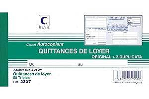 ELVE CARNET 'QUITTANCES DE LOYER' 105X210 50/3+0 (/10)