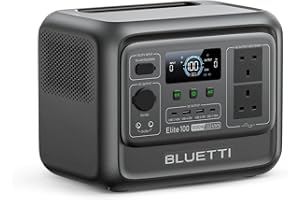 BLUETTI Elite 100 V2 (2025 New) Solar Generator, 1024Wh LFP Battery Backup w/ 2 1800W AC Outlets (3600W Surge), 35% Smaller, Portable Power for Camping, Outages, and UPS Backup (Solar Panel Optional)