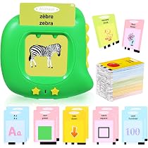 Cartes Flash Parlantes Montessori Français – 112 Cartes, 224 Mots, Apprentissage Alphabet, Chiffres, Couleurs, 2-5 Ans
