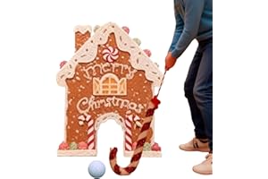 GENERIC Gingerbread Golf Game, Funny Christmas Games For Family, Mini Golf with Candy Cane Sticks and Gingerbread House Goal, Christmas Decorations
