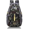 HEROZ Hacker 50 litres Large Size Nylon Travel Laptop Backpack Water Resistant Slim Durable Computer Book Bag Tracking Fits Up to 17.3-inch Laptop (058- ALL) (Army Green Jungle)