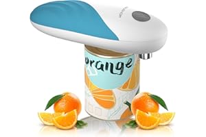 HAUSHOF Electric Can Opener, Automatic Tin Opener with One Touch Switch, Hands-Free and Smooth Edge Battery Tin Openers for The Elderly and Arthritic, Blue