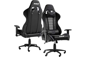 BraZen Venom Ergonomic PC Office Computer Adult Gaming Chair for Adults PC Office Computer Adults Gaming Chairs for Adult Gamers Chairs Video Game Gamer Ergonomic - Grey Black