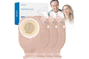 Heagimed 20 Pack Stoma Bags, 15-60mm One-Piece Drainable Stoma Bag with Exhaust and Deodorising Holes Closure for Ileostomy Stoma Care (Including 20 X Aromatherapy Tablets)