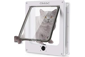 CEESC Extra Large Cat Flap (11.6" x 9.8"), 4 Way Locking Pet Door for Cats & Dogs, Weatherproof, Upgraded Version