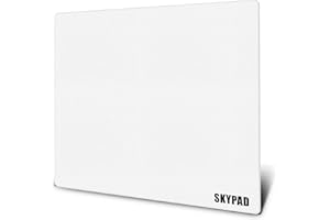 SkyPAD Glass 3.0 XL Gaming Mouse Pad with Text Logo | Professional Large Mouse Mat | 400x500mm | White | Special glass surface with improved precision and speed