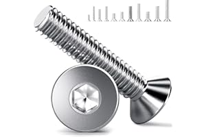 YOOPIN M5 Senkkopfschrauben 60 Stück, M5x20mm Edelstahl Senkkopfschrauben, Edelstahl A2 V2A Senkkopfschrauben M5, DIN 7991 Senkschrauben mit Innensechskant Vollgewinde für Maschinen, Geräte und Möbe