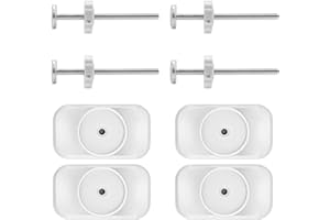 PUEDNO 8pcs Baby Gate Extension Rods Kit, 4 Dog Gate Wall Protector with 4 Pet Stair Gate Screws, Baby Gate Threaded Spindle Rods for Protecting Baby Pet