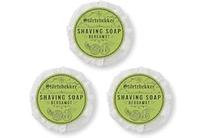 STÖRTEBEKKER SHAVING ACCESSORIES Störtebekker Premium Sapone da rasatura (Bergamotto) - per una ricca schiuma da barba - Perfetto per la rasatura con rasoio di sicurezza e rasoio a lama dritta - vegano - fatto a mano (210g, 3pcs.)
