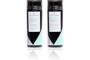 VidalForce Fibra Capilar Gris Claro 60g (Pack 2x30g) 100% de origen Vegetal I Maquillaje Capilar indetectable I Fibras Keratina vegetal I Disimular Calvicie hombre y mujer
