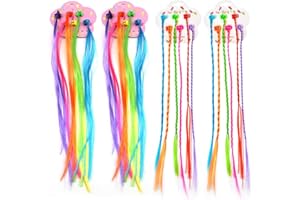 YGSAT 24 sztuki nylonowych zaplecionych włosów neonowych z klipsami neonowymi na przyjęcia urodzinowe i dziecięce ozdoby do włosów / 6 kolorów