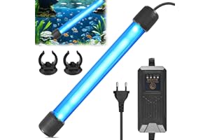 Funmo Sterilizzatore UV Acquario, Sommergibile Luce Sterilizzatrice, Ultravioletto Sterilizzatore Acqua, Aquarium Filter UV Sterilizer, Lampada UV per la Pulizia di Acquario, Fishbowl