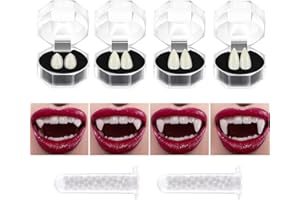 TUPARKA 4 Pairs Vampire Teeth Vampire Fangs Cosplay Costume Prop Horror Halloween Party Decoration
