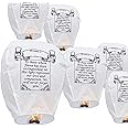 JIELUO 6 Pack Chinese Sky Lanterns - Eco Friendly, 100% Biodegradable Wire-Free Fire Resistant Paper Lantern to Release in Sky,Weddings & Parties & Festivals (Set of 6,White)
