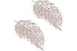 FQSNFNSTY8 Hojas Plumas Diamantes Imitación Broche 2 Piezas Clips de Chal Suéter de Cristal y Perla Broche Plata Broche De Broche broches para vestidos broches para ropa mujer para fiestas,banquetes,regalo mujer