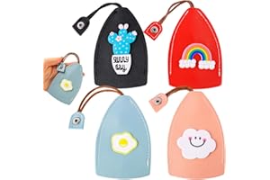 Bubuny Cute Creative Pull-out Key Case Car Key Case, Leather Car Key Cover Car Key Holder Case Large-Capacity Car Keychain Sleeve Love Key Cover, PU Key Wallets Housekeepers for Men Women (4-colors)
