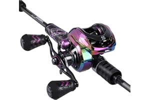 One Bass Ensemble Canne à pêche et Moulinet, appât avec poignée en superpolymère - Noir