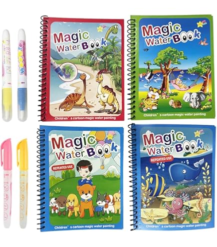 3 stuks waterkleuren kleurboek, snel kleurboek voor kinderen, waterverf voor kinderen, met penseel, kleurboek met waterverf voor peuters, kleurboeken voor kinderen, voor peuters van 3 tot 15 jaar