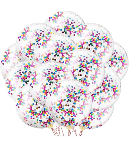 30 Konfetti-Ballons 12 Zoll – Bunt, Aus Naturlatex, Mit Papierkonfetti, Für Geburtstag, Hochzeit & Partys