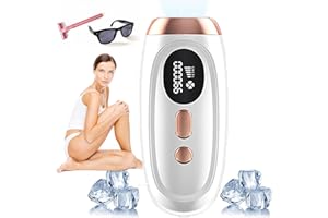 APSTOUR Laser Hair Removal With Cooling System, at-Home IPL Hair Removal for Women Men, Upgraded to 999,900 Flashes Permanent Hair Removal Device on Facial Legs Arms Bikini Line (White)