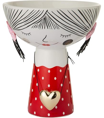 Vaso Ceramica Design Con Volto - Soprammobile Moderno 21x13x20 Cm, Capelli Rossi - Foto 7