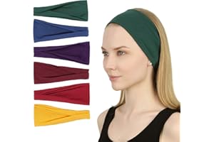 ‎SEA TEAM Sea Team 6er Pack Sport Workout Stirnbänder Weiche elastische Yoga Running Fitness Haarbänder für Frauen