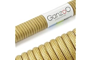 Ganzoo Paracorde 550, 4mm Corde, 30 Mètres, Polyester, Type 3-7 brins intérieurs, Le Bricolage de Laisse de Chien Collier Bracelet, Camping Survie et Outdoor Corde à Tout Faire, Kaki