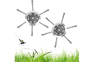 Taichaeu Unkrautbürste für Freischneider - 2 Stück Unkraut-Entferner-Gerät, Wildkrautbürste 5mm Bohrung, Unkrautbürste für Garten Rasentrimmerkopf Rasenmäher Elektrowerkzeug