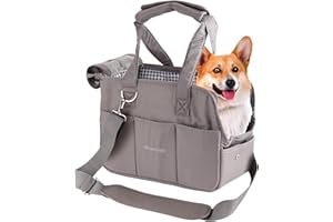 Maxetodo Stylish Dog Purse Carrier Backpack for Small Dogs & Cats - Airline Approved, Lightweight Pet Backpack for Travel, Shopping & Walking Vet Visits (Up to 3KG Dogs, 4KG Cats, Dark Gray, Size S)