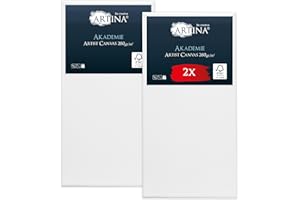 Artina Set de 2 Lienzos para Pintar Grandes 60x120 cm – 100% Algodón 280g/m² – Lienzo Blanco para Pintar con Bastidores de Madera FSC® Canvas Lienzo para Pintar – Akademie