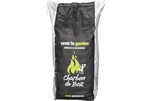 Cook'in garden Borsa a Carbone di Legno 40 l, qualità Ristorante, Grande Carbone, FSC 100%, Made in Europa, Nero