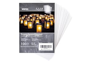 WINTEX 100 Blatt Transparent Papier DIN A6, weiß & bedruckbar, 102 g/qm – transparentes Bastelpapier, Pauspapier, Architektenpapier, Tracing Paper, Laternenpapier