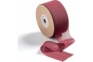 MORSUNBELA Nastro Regalo 23 Metri Nastro Rosso Vino Matrimonio Decorativo Largo 3,8 cm