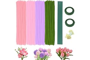 Xiuyer 400 Piezas Limpiapipas Manualidades, Set de Limpiapipas Flores, Limpia Pipas Multicolor, Limpia Pipas para Regalos Artesanales y Decoración del Hogar