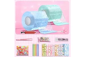 AHYDFSR Nano Tape Bubbles Set, Nano Tape Bubbles DIY Creative Blow Bubbles Ruban adhésif double face avec paillettes et gonfleur, pour Bulles, Traceless Adhesive Tape, Bubble DIY Craft Kit, Bleu + Vert
