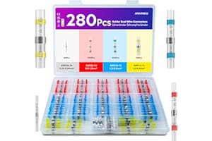 ANVINKU 280pcs Solder Seal Wire Connectors, Heat Shrink Connectors, 4 Types Waterproof Solder Joints Heat Shrink for Marine Vehicle Electrical Engineering