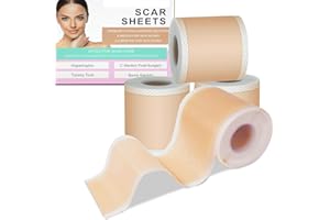 QaZanteiar 4 Rolls Parche de Silicona Para Cicatriz,silicone scar sheets (1.6 X 59'',1.5 M), Parches Silicona CicatrizantesPara, Cirugía, Quemaduras, Queloides, Acné y más, reutilizables