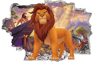 Amiiba Wandaufkleber mit König der Löwen, 3D-Durchbruch, Kinderzimmer, Wohnzimmer, Wanddekoration, 40 x 60 cm (König der Löwen)