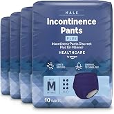 Healthcare by Amazon Pant Men's Plus M - 40 Count (4 Packs of 10), Blue (Formerly an Amazon Basic Care brand, same product) -