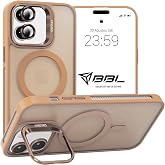 Babilden iPhone 12 İ&ccedil;in Kılıf Kamera Korumalı Magsafe İle Uyumlu Kablosuz Şarj &Ouml;zellikli Mat Şeffaf Renkli Standlı Lens Hediy