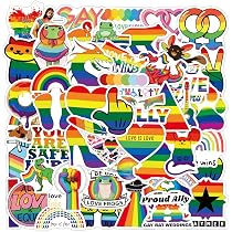HAPZUR Sticker Set 100 Stück Regenbogenfarben Wasserfest Pride Aufkleber für Laptop, Flasche, Auto & Geschenke Langlebig & Vielseitig